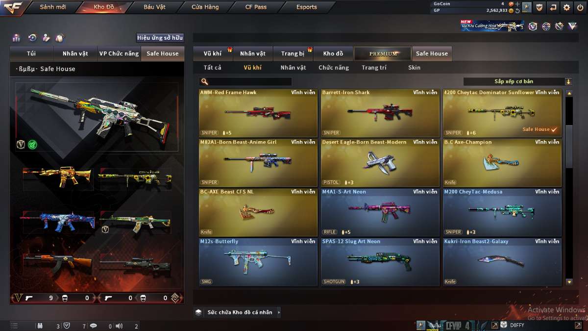 shop acc cf uy tin gia re